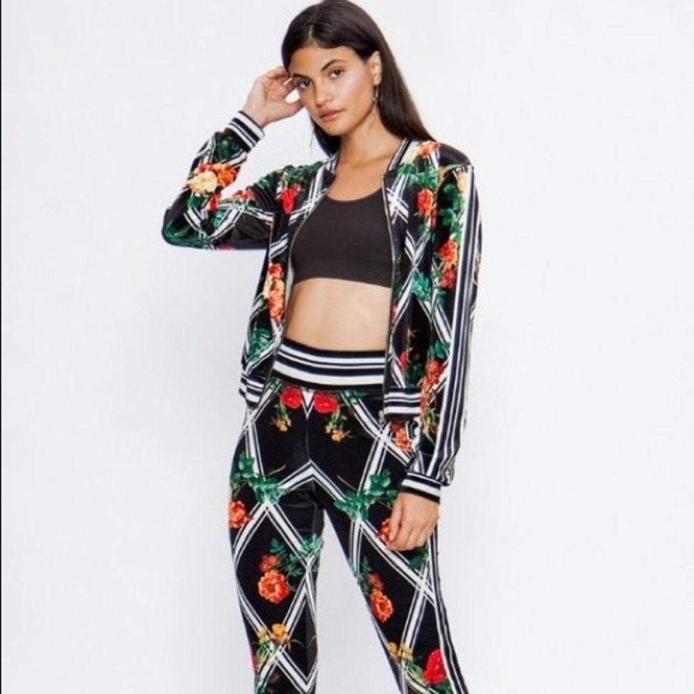 Geometric Velour Pants Set